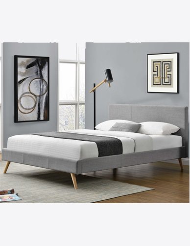Grey Nicole Upholstered Bed