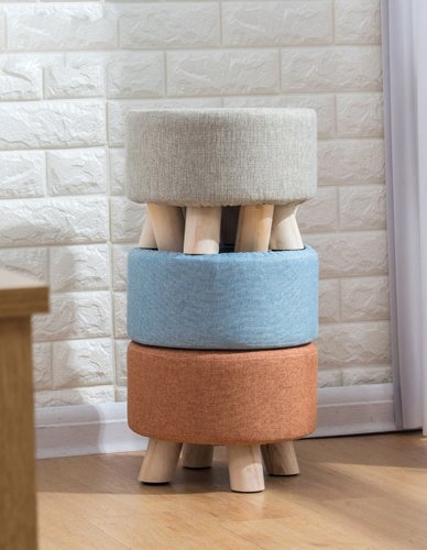 Modern Luxury Upholstered Footstool Nordic Round Pouffe Stool