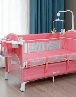 Stainless Steel Baby Crib for 0-6 Years Old Kids Bed Cradle for Baby Beside Beds